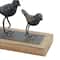 18&#x22; Gray Metal Farmhouse Birds Sculpture